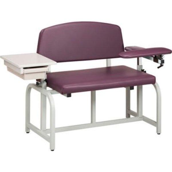 Clinton Industries Clinton„¢ 66002B Lab X Series Bariatric Blood Drawing Chair with Padded Flip Arm and Drawer 66002B